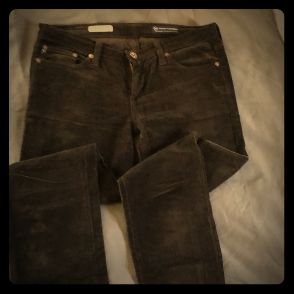 Chocolate corduroy straight leg pants